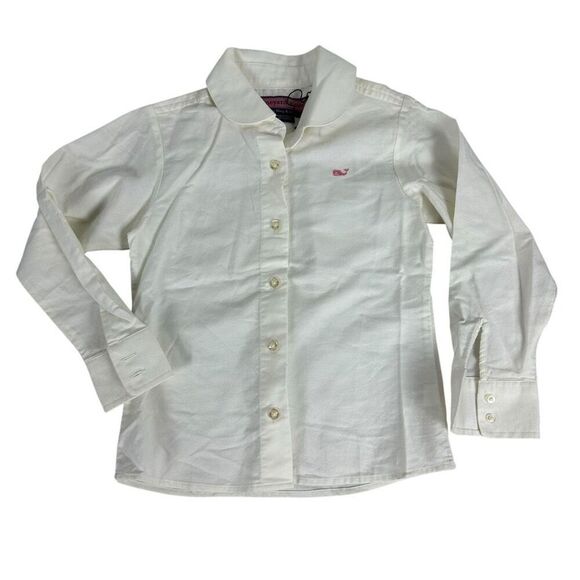 Vineyard Vines Girls Tinkerbell Button Front Top White size 6 - Picture 1 of 4